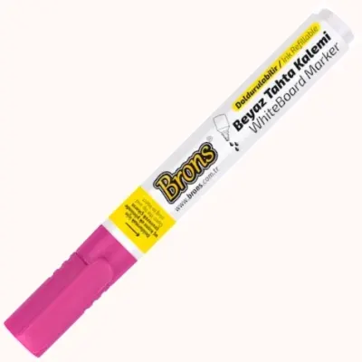 BRONS BEYAZ TAHTA KALEMİ DOLDURULABİLİR PEMBE BR-964