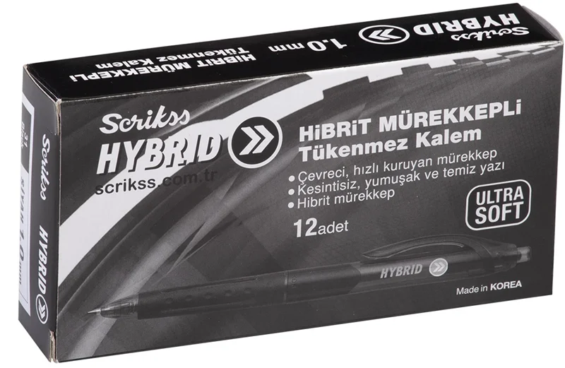 SCRIKSS OFFICE TÜKENMEZ KALEM HYBRID JEL 1.0 KIRMIZI 12 Lİ KUTU