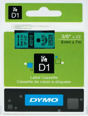 DYMO ŞERİT D1 9MM x 7MT YEŞİL/SİYAH 720740 40919