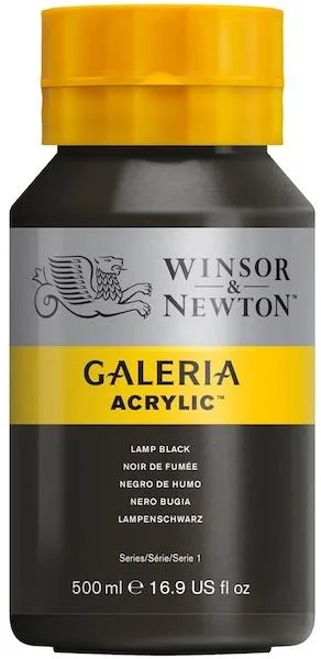 W&amp;N AKRİLİK BOYA GALERIA 500 ML LAMP BLACK 337 WN-2150337