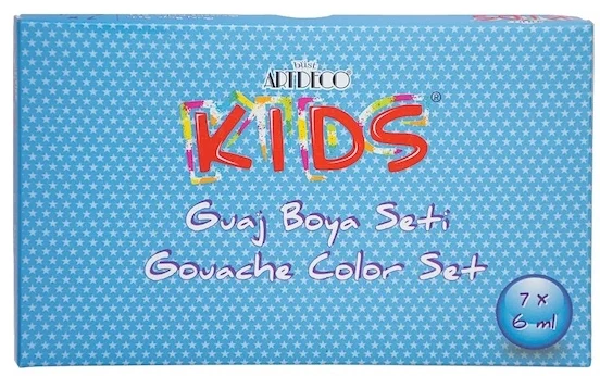 ARTDECO GUAJ BOYA SETİ KIDS 7x6 ML (FIRÇA HEDİYELİ) Y-501-S7