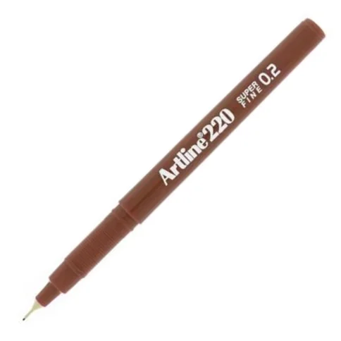 ARTLINE KEÇE UÇLU YAZI KALEMİ SUPER FINE 220N 0.2 KAHVERENGİ A-EK-220N BROWN