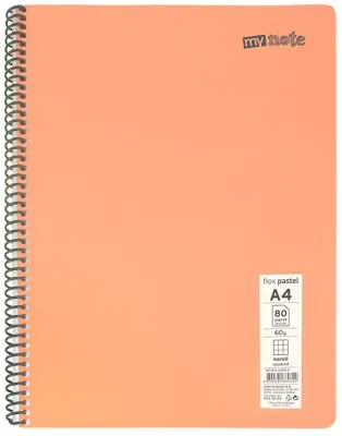 MYNOTE DEFTER FLEX PASTEL PP KAPAK SPİRALLİ A4 80 YP KARELİ MFXPA-A480-K