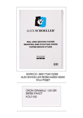 ALEX RESİM KAĞIDI 35x50 120 GR 10 LU ALX-5068