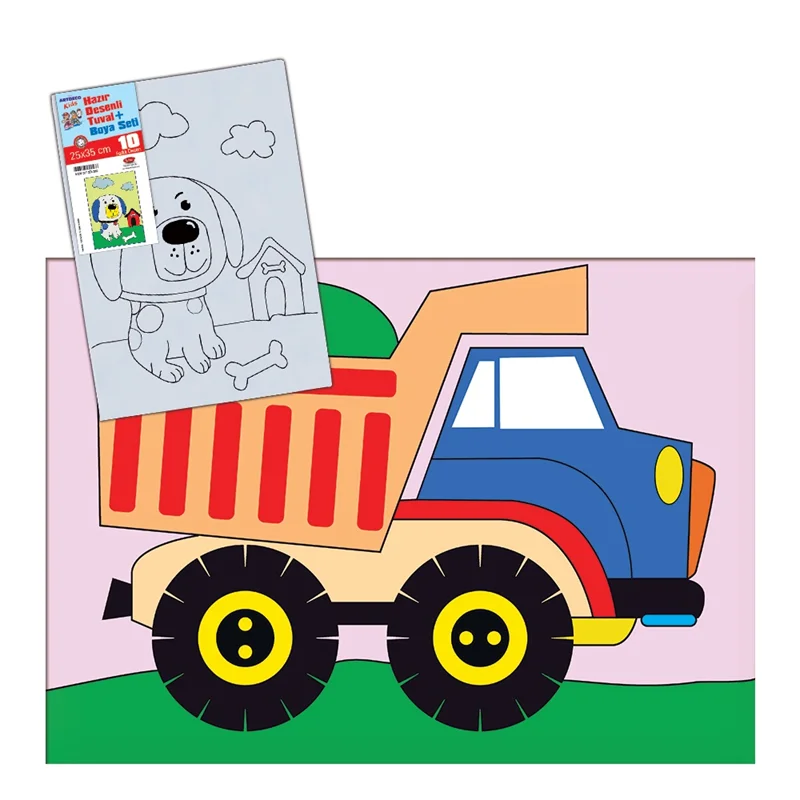 ARTDECO TUVAL BOYAMA SETİ KIDS DESENLİ 25x35 CM KAMYON Y-DSTB-25-07