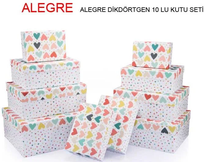 GIPTA KUTU SETİ 10 LU DİKDÖRTGEN ALEGRE BX67710