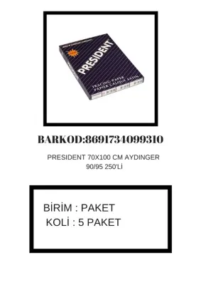 PRESIDENT AYDINGER 70x100 90/95 GR 250 Lİ