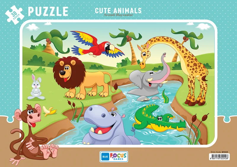 BLUE FOCUS PUZZLE 30 PARÇA SEVİMLİ HAYVANLAR BF242