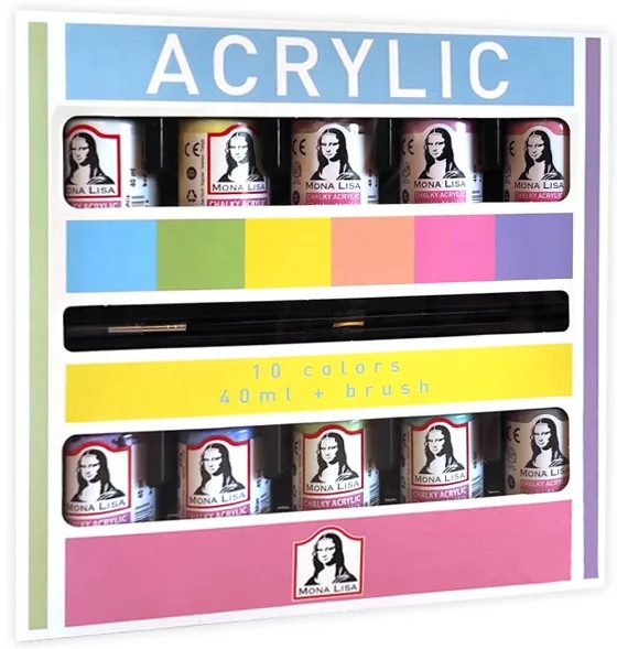 SÜDOR AKRİLİK BOYA SET MONALISA 40ML 10 RENK+FIRÇA ML122C