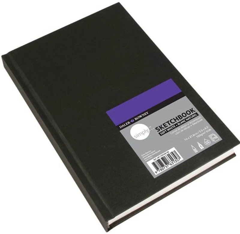 DALER ROWNEY SKETCH ESKİZ DEFTERİ SIMPLY SERİSİ SERT KAPAK 14x21 100 GR 110 SF SOFT BEYAZ 481100508