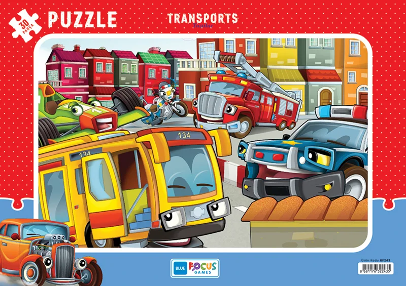 BLUE FOCUS PUZZLE 30 PARÇA TAŞITLAR BF243