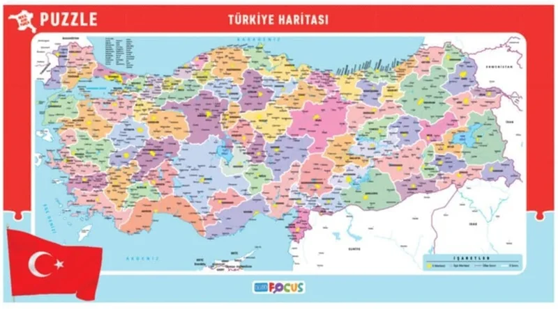 BLUE FOCUS PUZZLE FRAME TÜRKİYE HARİTASI 30.3x56 BF047