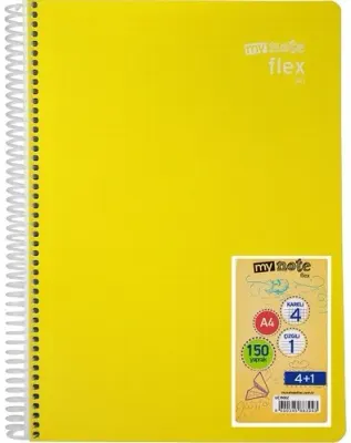 MYNOTE DEFTER FLEX NEO PP KAPAK SPİRALLİ A4 80 YP DÜZ MFXNE-A480-D