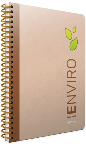 GIPTA DEFTER ENVIRO 17x24 SPİRALLİ SEP.SERT KAPAK 120 YP. KARELİ 3993