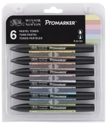 W&N PROMARKER KALEM SET 6 RENK PASTEL TONES (PASTEL TONLAR) WN-0290113
