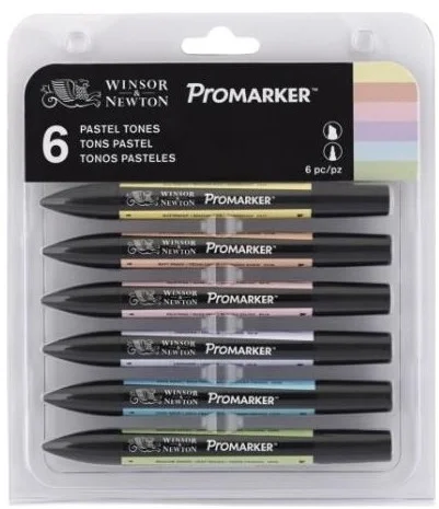W&amp;N PROMARKER KALEM SET 6 RENK PASTEL TONES (PASTEL TONLAR) WN-0290113