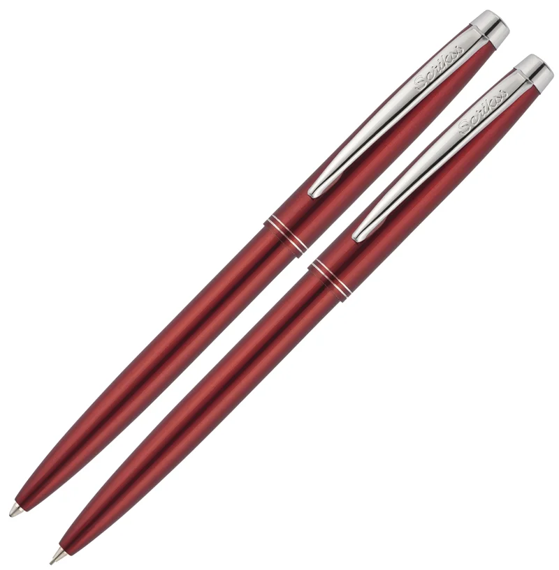 SCRIKSS TÜKENMEZ KALEM + VERSATİL KALEM SET 108 PRESTİJ KRİSTAL KUTU KIRMIZI
