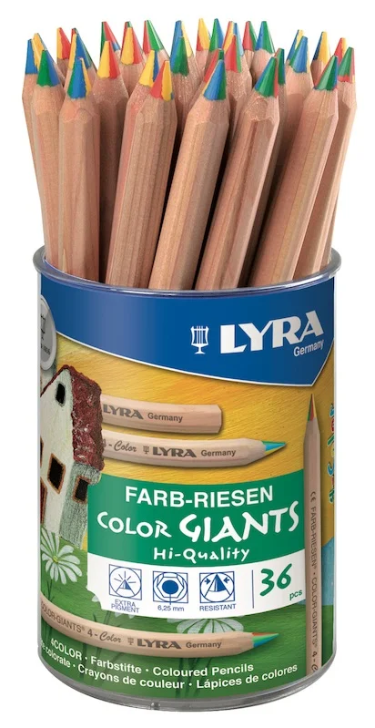 LYRA KURU BOYA COLOR GIANTS GÖKKUŞAĞI KALEMİ 4 COLOR 36 LI POT L3933365