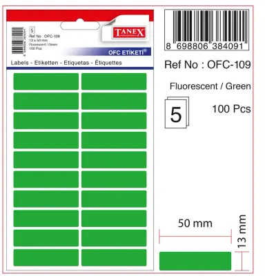 TANEX OFİS ETİKETİ OFC-109 FLORASAN YEŞİL