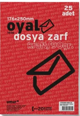 OYAL ZARF TORBA 17x25  90 GR POŞETLİ KRAFT 25 Lİ 30005890