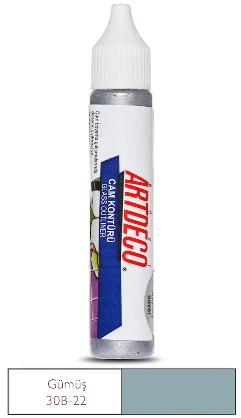 ARTDECO CAM KONTÜRÜ 30 ML GÜMÜŞ Y-030B-22