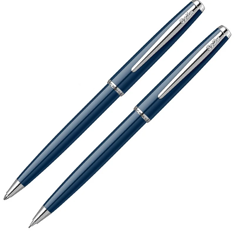 SCRIKSS TÜKENMEZ KALEM + VERSATİL KALEM SET 52 KRİSTAL KUTU LACİVERT
