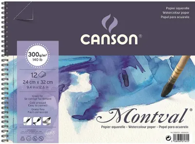 CANSON SULU BOYA BLOĞU MONTVAL SPİRALLİ A4 300 GR 12 SF 200807160