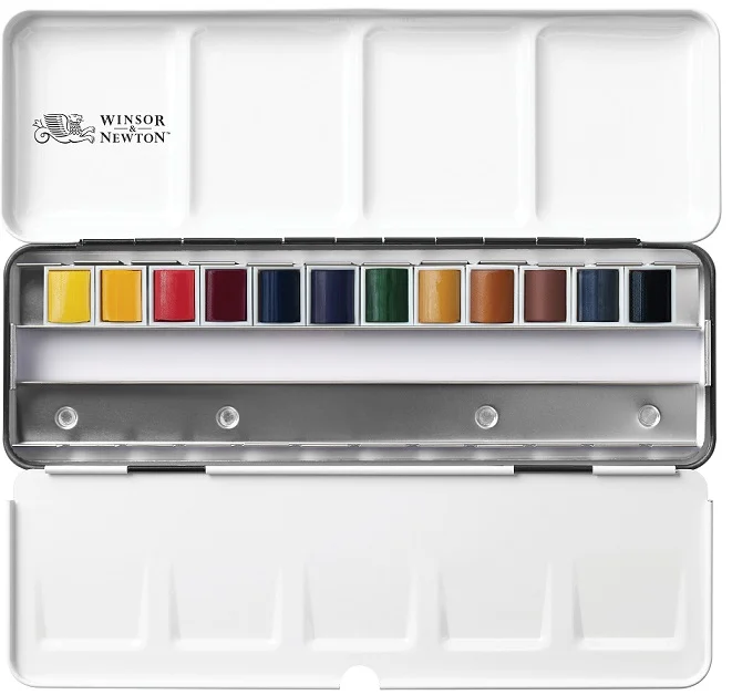 W&N SULU BOYA PROFESSIONAL SET BLACK BOX (12 x YARIM TABLET) WN-0193548