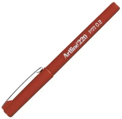 ARTLINE KEÇE UÇLU YAZI KALEMİ SUPER FINE 220N 0.2 KOYU KIRMIZI A-EK-220N DARK