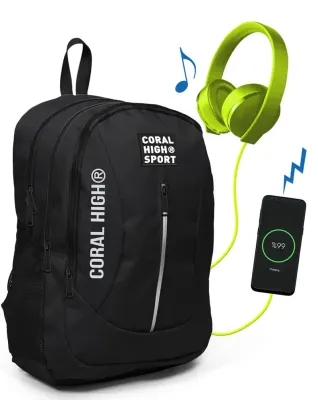 YAYGAN ÇANTA SIRT CORAL HIGH SPORT USB+AUX SOKETLİ 23226