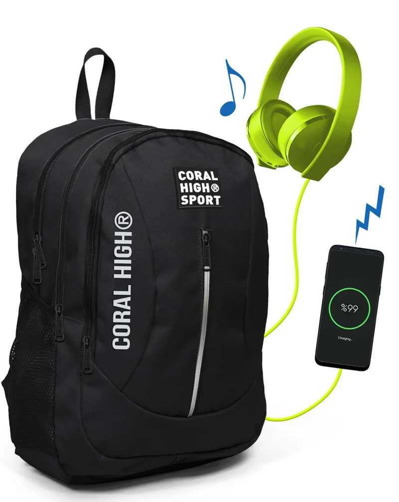 YAYGAN ÇANTA SIRT CORAL HIGH SPORT USB+AUX SOKETLİ 23226