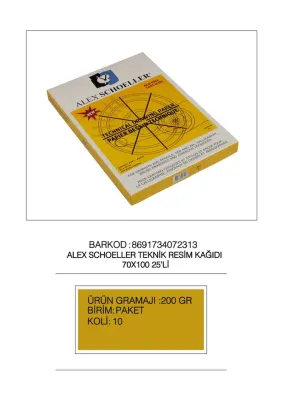 ALEX TEKNİK RESİM KAĞIDI 70x100 200 GR DAMGALI 25 Lİ 200.70