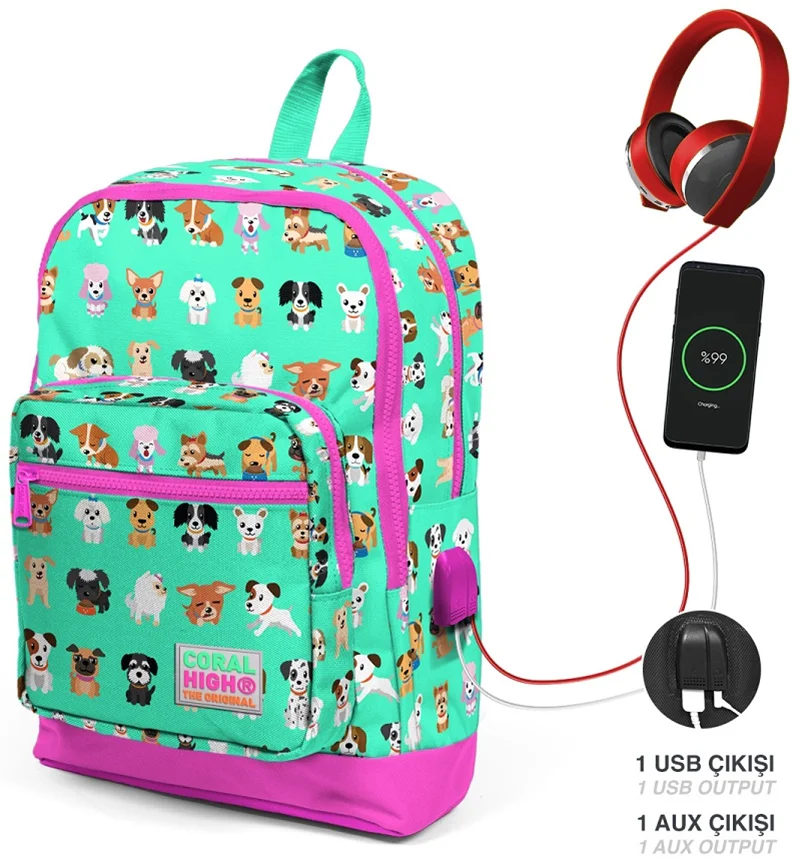 YAYGAN ÇANTA SIRT CORAL HIGH USB+AUX SOKETLİ 23266