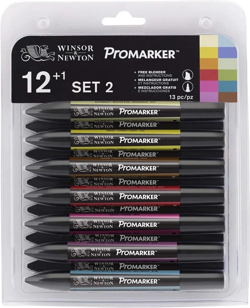 W&N PROMARKER KALEM SET 2 12 RENK + KARIŞTIRICI WN-0290138