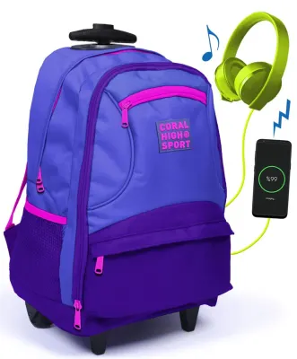 YAYGAN ÇEKÇEK SIRT ÇANTASI CORAL HIGH SPORT USB+AUX SOKET 23252