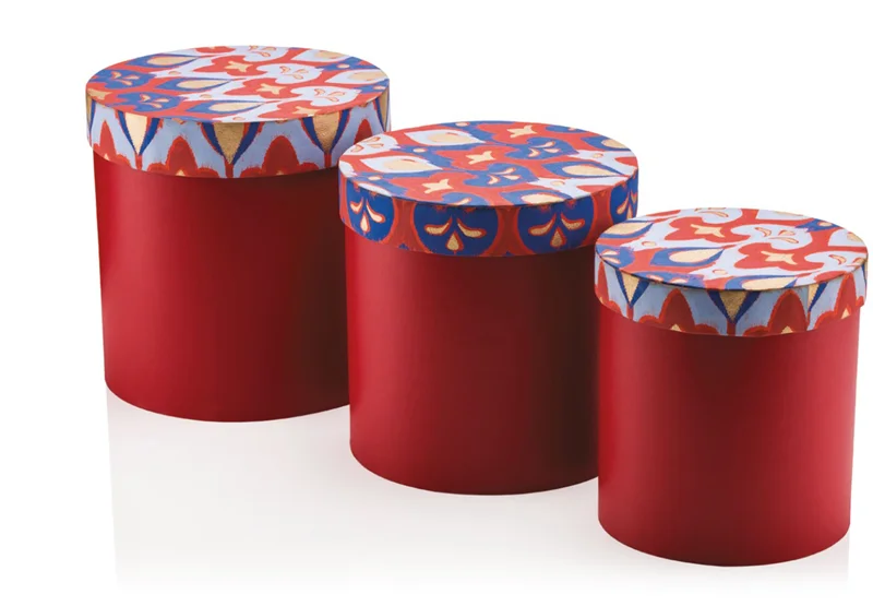 GIPTA KUTU SETİ 3 LÜ SİLİNDİR KIRMIZI BX46930