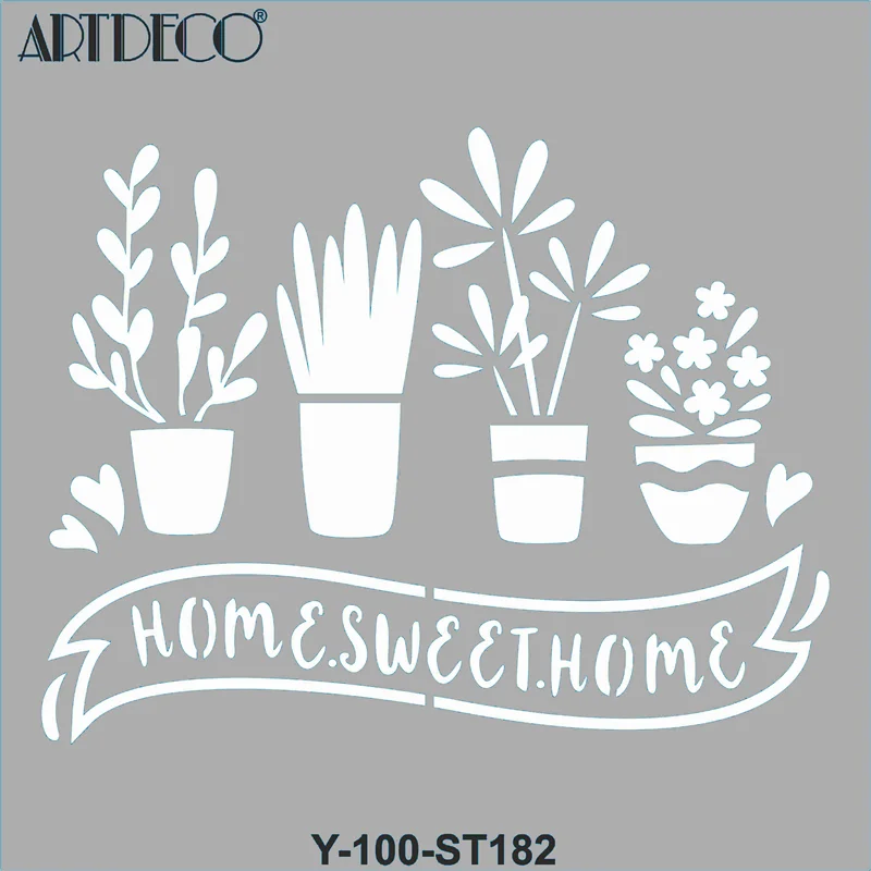 ARTDECO STENCIL 30x30 CM GÜZEL EVİM Y-100-ST182