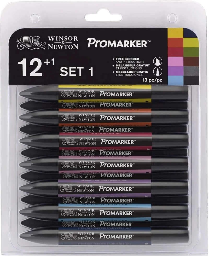 W&amp;N PROMARKER KALEM SET 1 12 RENK + KARIŞTIRICI WN-0290137