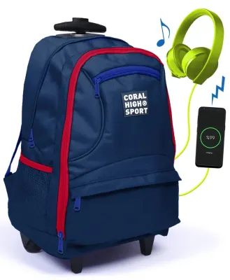 YAYGAN ÇEKÇEK SIRT ÇANTASI CORAL HIGH SPORT USB+AUX SOKET 23254