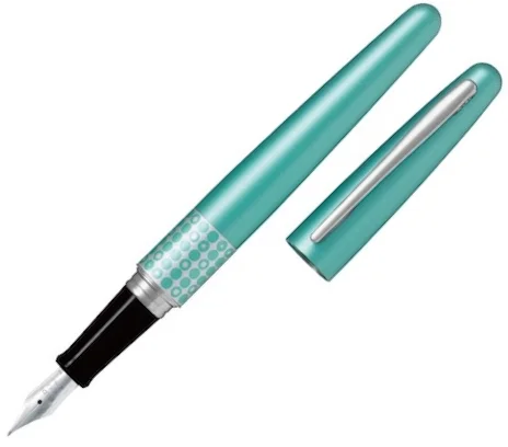 PILOT DOLMA KALEM MR-3 RETRO POP METALİK DOTS RING&amp; LIGHT MAVİ MEDIUM FD-MR3-M-DT-E