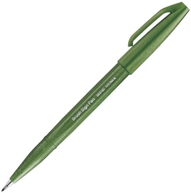 PENTEL İMZA KALEMİ SING PEN BRUSH SES15C YEŞİL Y SES15C-D2X