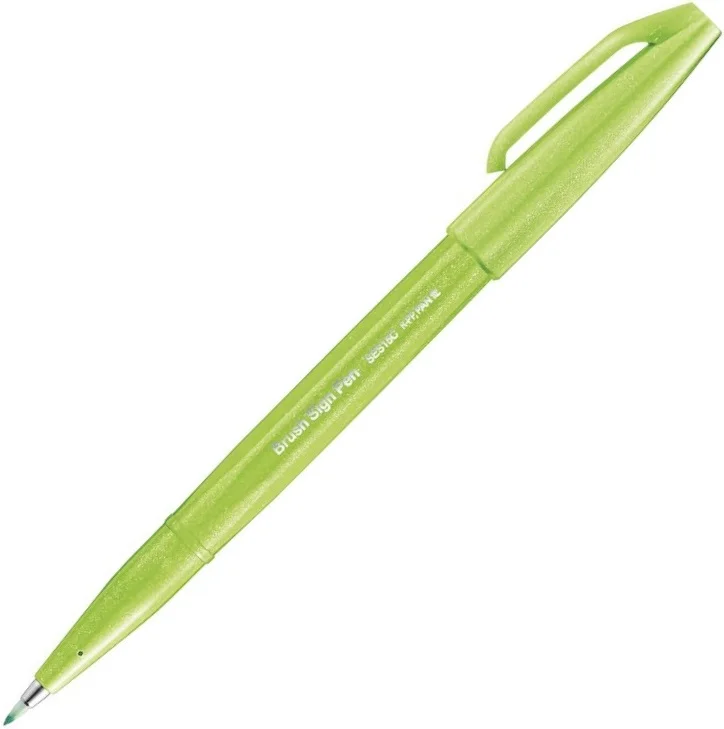 PENTEL İMZA KALEMİ SING PEN BRUSH SES15C YEŞİL Y SES15C-KX