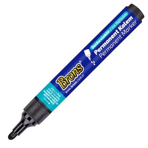 BRONS PERMANENT MARKER YUVARLAK UÇ SİYAH BR-9620