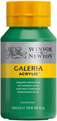 W&amp;N AKRİLİK BOYA GALERIA 500 ML PERMANENT GREEN MIDDLE 484 WN-2150484