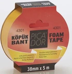 PICADOR ÇİFT TARAFLI BANT KÖPÜK ASKILI 4301 38MMX5MT KO004