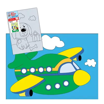 ARTDECO TUVAL BOYAMA SETİ KIDS DESENLİ 25x35 CM YOLCU UÇAĞI Y-DSTB-25-10