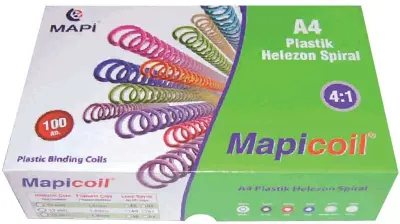 MAPİ SPİRAL PLASTİK HELEZON 4:1 20MM BEYAZ 100 ADET 48 LOP 2352000