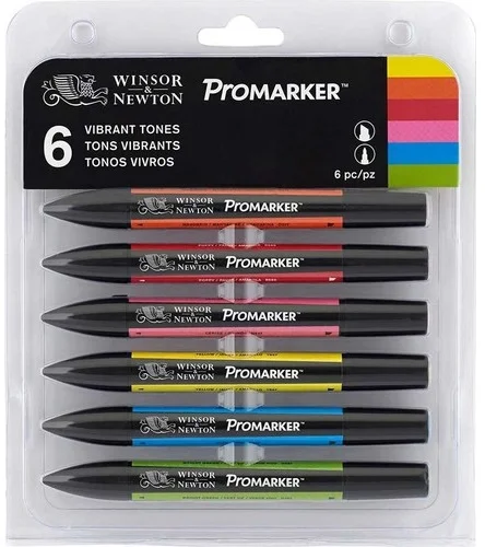 W&amp;N PROMARKER KALEM SET 6 RENK VIBRANT TONES (GÜÇLÜ TONLAR) WN-0290110