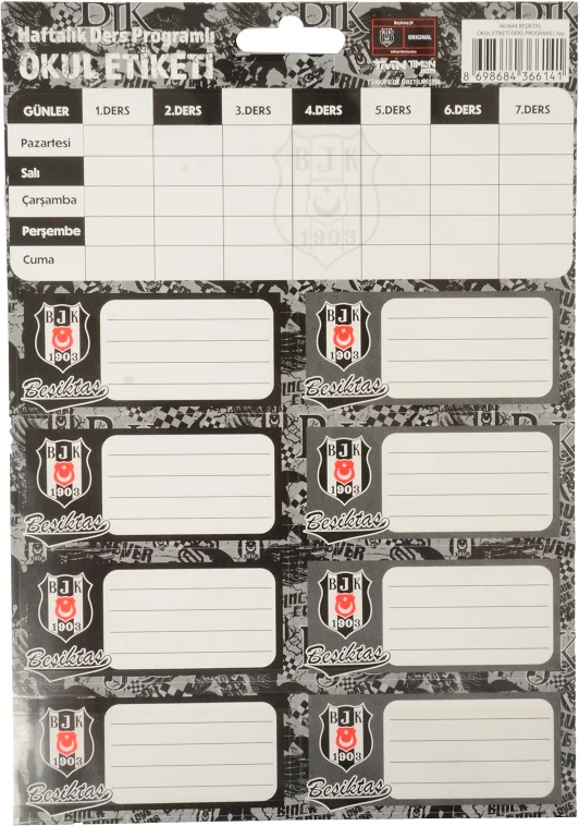 TİMON OKUL ETİKETİ DERS PROG. BJK 3YP. 463644