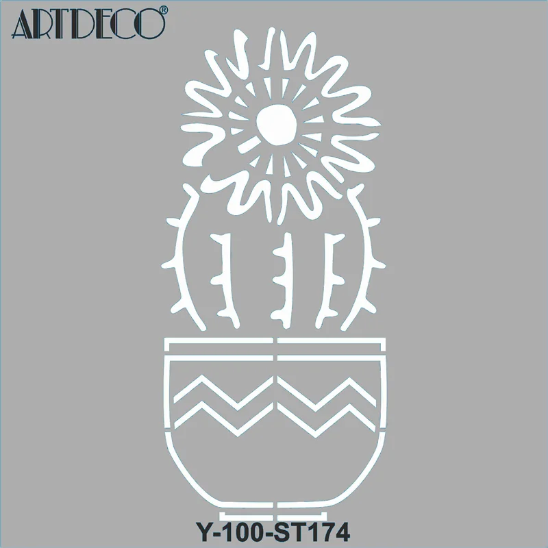 ARTDECO STENCIL 30x30 CM KAKTÜS Y-100-ST174
